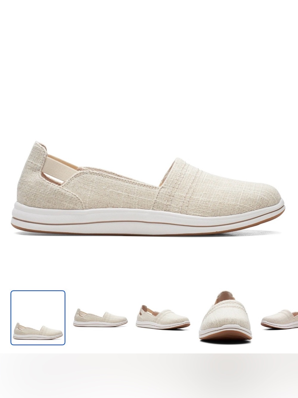 Clarks Breeze Step II Womens Slip-Ons W7 — Beige